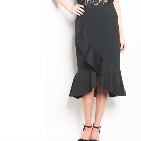 Ruffle midi skirt - Picture 3 of 5